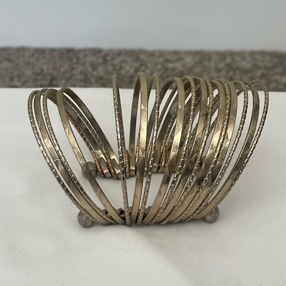 Gold Bangle Cuff Bracelet - Picture 4 of 4